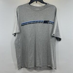 Vintage Y2K Nike T Shirt Mens XL Gray Skater Grunge Punk 90s Embroidered SS FLAW